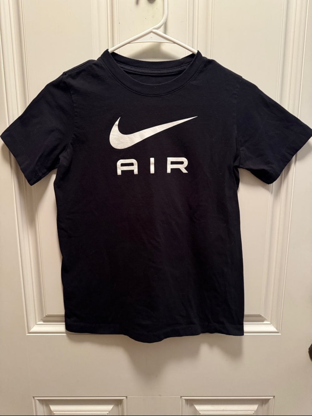 Nike Black T-Shirt with White AIR Logo - Kids Short Sleeve
